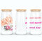 online-hut - Trinkglas - Longdrink Glas - Becher aus Glas inkl. Deckel und Strohhalm - mit Nails & Spruch - good day - A-NB-06-1 (Milchig Weiß)