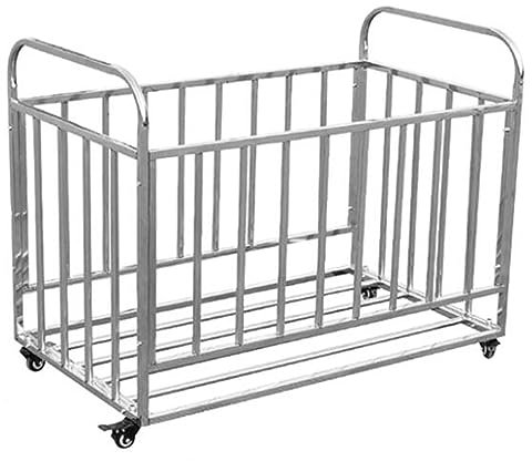 Carrello Porta Palline Cesto Carrello portapalloni per palloni da basket, Garage scuola all'aperto Gabbia impilabile per pallavolo con ruote, Grande supporto per pallacanestro in acciaio inox ( Size :