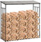 Outsunny Abri-bûches 2,3 m³, support de rangement du bois de chauffage, capacité de stockage du bois de chauffage 2100 kg, pour l'extérieur, en métal et polycarbonate, noir