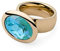 Qudo gold Ring TIVOLA big Edelstahl laguna delite (türkis) (58 (19))