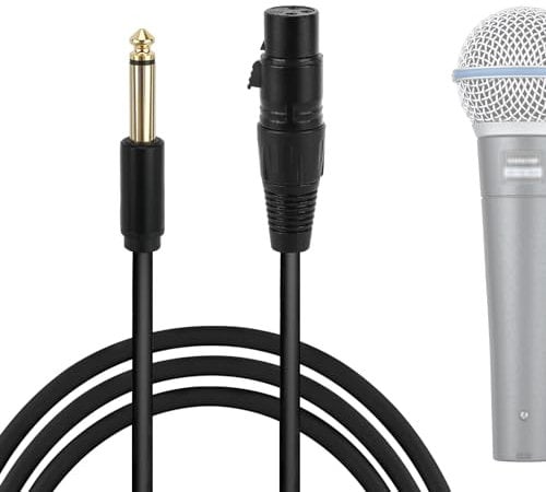 GEEKRIA for Creators 6.35MM (1/4 Inch) to XLR Female Microphone Cable 10 ft / 3 M, Compatible with Shure MV7X, SM57, SM7B, PGA48-QTR, PGA58-QTR, BETA 58A Balanced Mic Cord (Black)