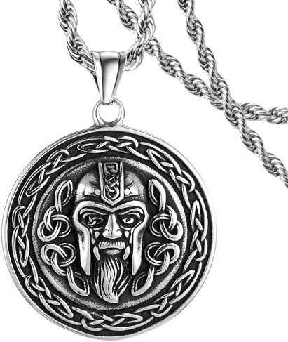 Wikinger Halskette für Männer Talisman St. George Drache Rabe Norse Wolf Kompass Amulett Satan Baphomet Ziege Nordic Viking Rune Punk Schmuck Geschenke Celtic Knot Anhänger Halskette
