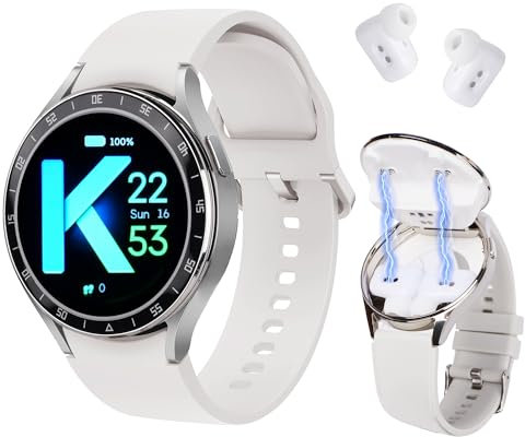 SEMAIZON Reloj inteligente con auriculares, reloj deportivo 2 en 1 con auriculares inalámbricos, pantalla táctil grande IPS de 1.38 pulgadas, IP67, resistente al agua, rastreador de fitness