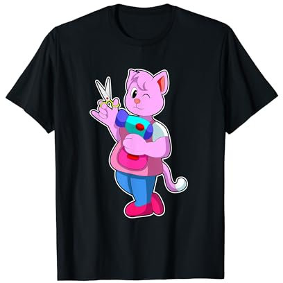 Gato Peluquero Tijeras Camiseta