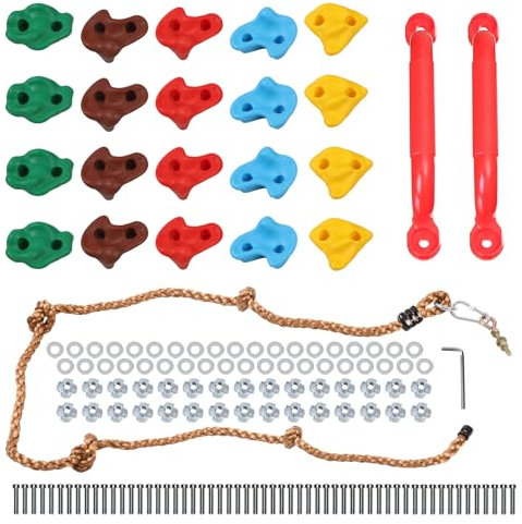 HYGRAD Rock Climbing Holds Outdoor Garden Home Rock Climbing Set of 20 Holds Kids Garden Activity Play Area