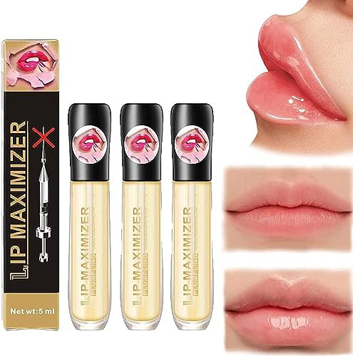 Lip Plumper Vitamin E Lip Plumping Serum, Lip Maximizer Hyaluronic Lip Plumper, Lip Enhancer Plumper Lip Care Serum, Lip Repairing Reduce Lip Fine Lines. (3pcs)