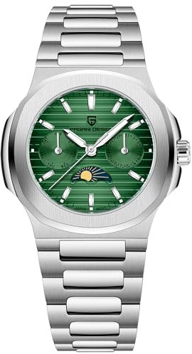 TYBERLEY Donna Orologio al quarzo Cronografo Multifunzionale Fasi Lunari Movimento VX3H Completo Acciaio Inox Impermeabile Luminoso Elegante Donna Sport Orologio da Polso