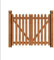 Teak Wood Double Opening Arch Frame Garden Fence Gate Elegant Brown Protective Partition Wall Courtyard Wooden Gate (117x100cm)
