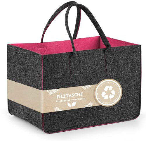 Einkaufskorb, 30L Einkaufstasche mit Griffen, Filztaschen Shopper mit Präzisionsnähten, Robust und Langlebig, Faltbarer Einkaufskorb, Geeignet für Einkaufskörbe, Strandtaschen, Gepäcktaschen