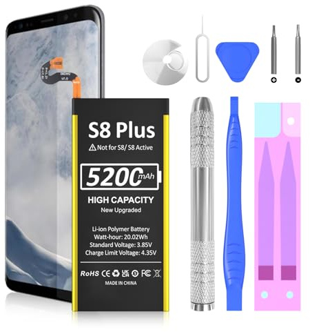 Battery for Samsung Galaxy S8 Plus, [5200mAh] S8 Plus battery replacement for Samsung Galaxy S8 Plus G955 G955V G955A G955T G955P G955F S8 Plus battery replacement with new replacement kits