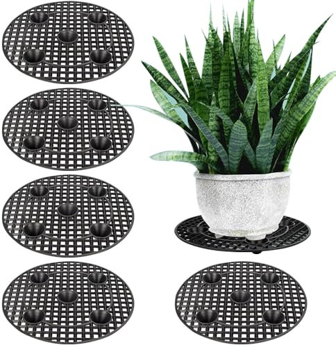 Lotvic 6 Pcs Plant Pot Stand, 30cm/12inch Plant Pot Elevator, 2.5cm/1in Height Plant Pot Feet, Pot Feet for Outdoor Plant Pots, Flower Pot Holder for Indoor Outdoor Garden Deck Floor (30cm/12in)