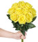 DuHouse Paquete de 10 Rosas Artificiales de Seda para Bodas, Fiestas y Decoración del Hogar(Limón)