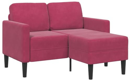 vidaXL 2-Sitzer-Sofa mit Chaiselongue L-Form Weinrot 125 cm Samt, 2-Sitzer-Sofa für Schlafzimmer