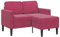 vidaXL 2-Sitzer-Sofa mit Chaiselongue L-Form Weinrot 125 cm Samt, 2-Sitzer-Sofa für Schlafzimmer