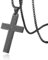 HZMAN Kreuz Kette für Herren Damen Edelstahl Vaterunser Bibel Verse Kreuz Halskette Anhänger Schmuck Geschenk (Schwarz)