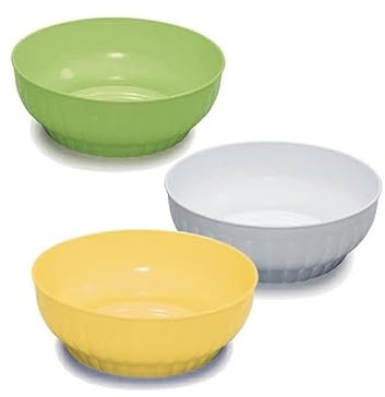 mille idee 6 Ciotole ciotola insalatiera in plastica cm 32 colori assortiti pratiche veloci all'uso. Lavabili in lavastoviglie