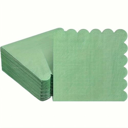40 Stück Servietten Grün 25x25cm Servietten Salbeigrün Salbeigrüne Papierservietten Servietten Hochzeit, Papierservietten Cocktailservietten für Hochzeit Abendessen Geburtstag