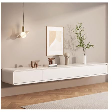 YAONJS Solid Wood Suspended TV Cabinet Hanging On The Wall Small Apartment Bedroom Living Room Wall Mounted TV Cabinet(140cm)