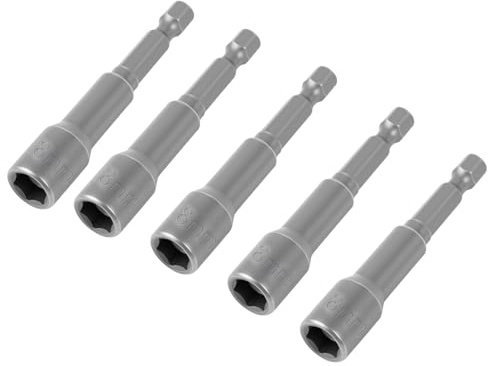 5 PCS Quick-Change Hex Shank 8mm Magnetic Nut Setter Driver Drill Bit Set, 65mm Length, Impact Socket Set, Impact Driver Bits, Durable Chrome Vanadium Steel for Easy Fastening and Unfastening Tasks