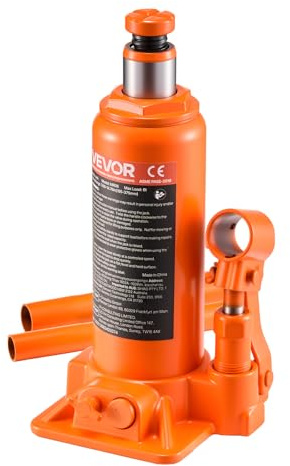 VEVOR Hydraulic Bottle Jack, 6 Ton (13227.6 lbs) Capacity, 7.7-14.8 Inch Lifting Range, Heavy Duty Welded Bottle Jack for Car, SUV, Pickup, Auto Repair, House Lift and Agricultural Equipment, Orange