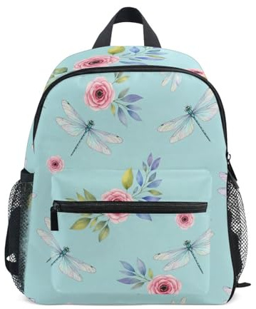 RPLIFE Libellen Blumen Kleinkind Mädchen Rucksack mit Namensschild Mini 3-8 Jahre