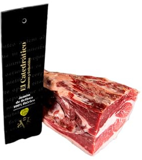 El Catedrático | Jamón de Bellota 100% Ibérico | Taco 600gr | Etiqueta Negra Premium | Curación 36 Meses | Cerdos Criados en Libertad Alimentados con Bellotas