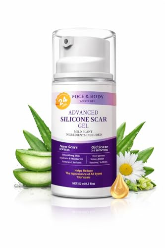 Advanced Silicone Scar Gel, Scar Removal Cream for Surgical Scars, Burn, Acne Scar Treatment, Stretch Mark Cream Effective for Both Old and New Scars