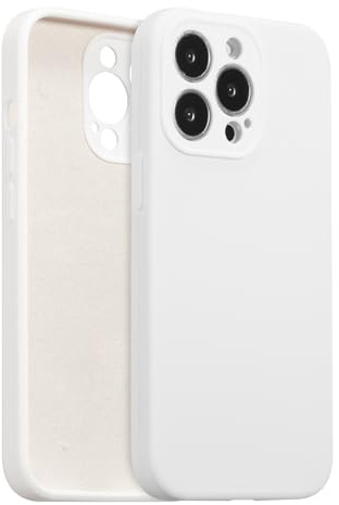 ZTOFERA Liquid Silicone Case for iPhone 15 Pro (6.1), White | Anti-Scratch Soft Microfiber Lining, Fresh Solid Color, Lightweight, Full Camera Protection, Shockproof Protective Cover