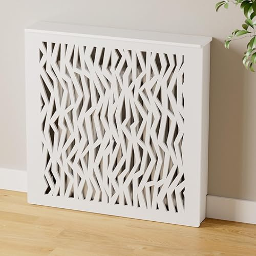 Modern Radiator Cover Cabinet, Heater Cover With Shelf L: 60cm 70cm 80cm 90cm 100cm Decorative Heating Cabinet For Living Room Bedroom Hallway White(L90xH90xD15cm)