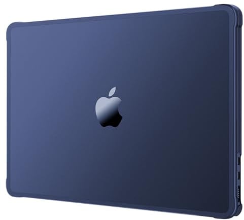 MOSISO Kompatibel mit MacBook Air 13 Zoll Hülle M5 M4 M3 M2 2026 2025-2022 | Rissfest, Anti-Fingerabdruck - Weiche 4-Fach Verstärkt TPU-Ecken Hartschale - 13,6 A3449 A3240 A3113 A2681, Mitternacht