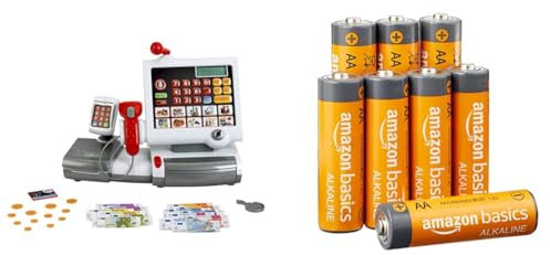 Theo Klein Spielzeug-Kasse | Mit Rechnerfunktion, Bezahlterminal, Scanner, Waage mit Licht- und Soundfunktion | Spielzeug für Kinder ab 3 Jahren | Enthält Spielgeld