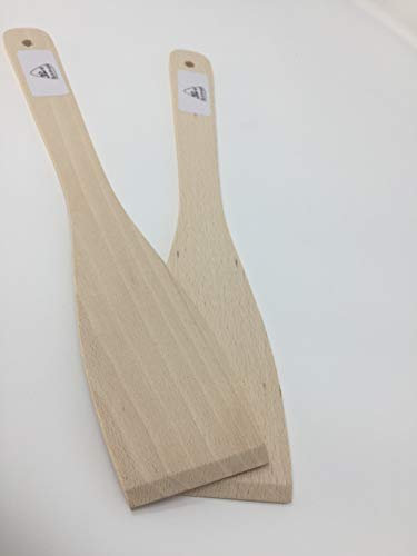 Pfannenwender/Reinigungsschaber aus Holz - 2 Stück