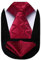 HISDERN Herren Krawatte Bordeaux Formelle Klassische Karierte Krawatten mit Einstecktuch Hochzeit Herrenkrawatte und Taschentuch Set für Männer