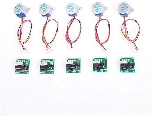 ANGEEK 5 STK. 5V 28BYJ-48 ULN2003 Schrittmotor mit Antrieb Modulplatine für Arduino Motor