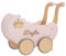 Puppenwagen ab 1 Jahr - Individuell mit Namen - Handgefertigter Puppenwagen - Holzpuppenwagen - Sicher Abgerundete Kanten - Ausdrucksstarke und Schöne Farben (Puderrosa)