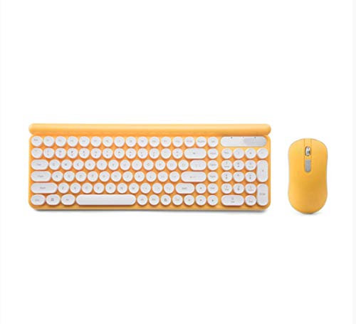 Wireless Keyboard And Mouse Set 2.4G Mute Yellow