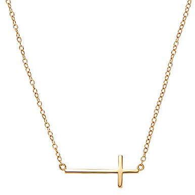 NOELANI Kette mit Anhänger 925 Sterling Silber Damen Halsschmuck, 40+5 cm, Gold, Kreuz, Kommt in Schmuck Geschenk Box, 2030199