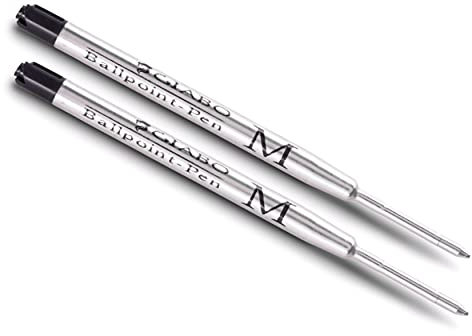 Giabo Großraummine│Schwarz│Kugelschreiberminen im 2er Set│Ersatzmine in der Strichstärke M