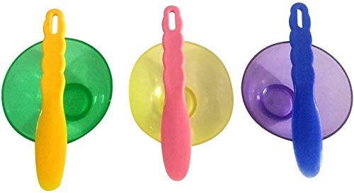 ORILAO 3PCS Dental Lab Rubber Mixing Bowls Flexible Silicone Colorful Bowls (Large+Medium+Small) with Spatulas