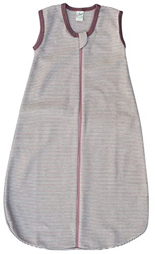 Lilano, Schlafsack Ringel ohne Arm, 70% Wolle (kbT), 30% Seide, 210 gr./m² (Mauve/Natur, 2 (90 cm))