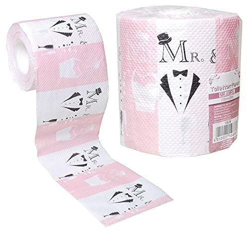 Papier toilette humoristique « Mr & Mrs » Just Married » - Cadeau de mariage - Pour rire sur le petit endroit