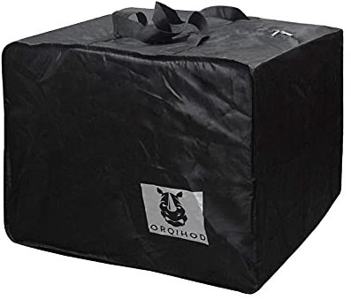 Orqihod Large Garden Furniture Seat Cushions Storage Bag 420D Heavy Duty Waterproof Outdoor Cushion Cover Carrying Bag Square with Zipper, 81 x81 x61CM, Black