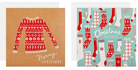 Hallmark Simply for You Collection Weihnachtskarten-Set, 20 Karten in 2 gemütlichen, modernen Designs