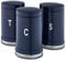 Tower T826171MNB Belle Set of 3 Canisters, Tea/Coffee/Sugar Storage, Midnight Blue, Steel