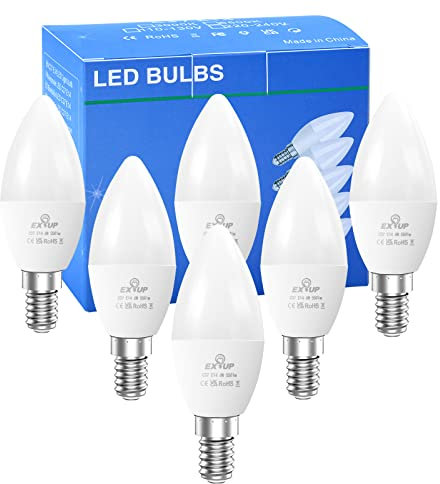 Lampadine a LED E14 Candela C37 6W Luce Bianca calda,3000k Equivalenti 40W Alogena Bulbi,550lm Non Dimmerabile,Attacco Piccolo SES risparmio energetico Nessun Sfarfallio, Confezione da 6