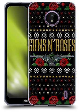 Head Case Designs Officially Licensed Guns N' Roses Text Logo Pistol Christmas Soft Gel Case Compatible With Nokia C10 / C20