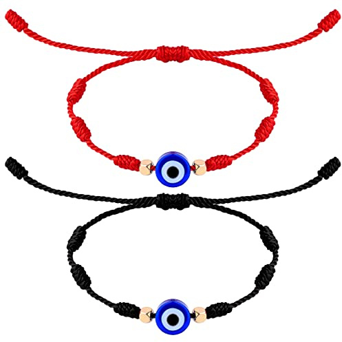 Savita Armbänder Böser Blick, Seil Böser Blick, handgefertigt, verstellbar, Armband Viel Glück, Nylonseil für Frauen Männer Mädchen Jungen