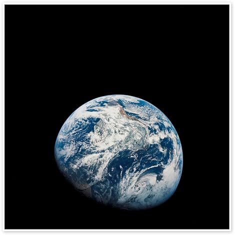 Erde aus der Sicht von Apollo 8 Poster von NASA 50 x 50 cm Schwarz Wandbilder Wanddeko