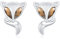 Fuchs Ohrringe 925 Sterling Silber süßes Tier Fuchs Ohrstecker mit Kristall Hypoallergen kleines gebürsteter Tier Schmuck Geschenke für Mädchen Kinder Damen 13 mm