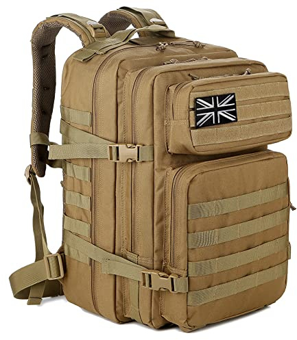 QT&QY 45L Military Tactical Backpacks Molle Army Assault Pack 3 Day Bug Out Bag Hiking Treeking Camouflage Hunting Rucksack